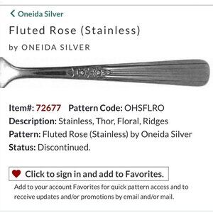 Set Of 5 Oneida Silver Fluted Rose Stainless Steel Tablespoons